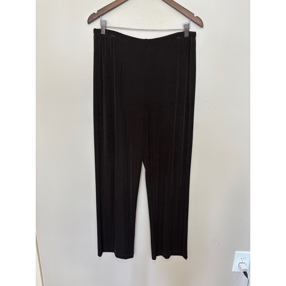 Travelers by Chicos Chocolate Brown Slinky Knit No Tummy Pants Size 2 (LG) Short